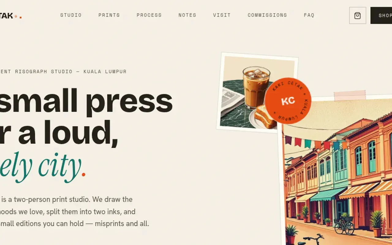 Kaki Cetak demo — custom business system with catalogue and orders